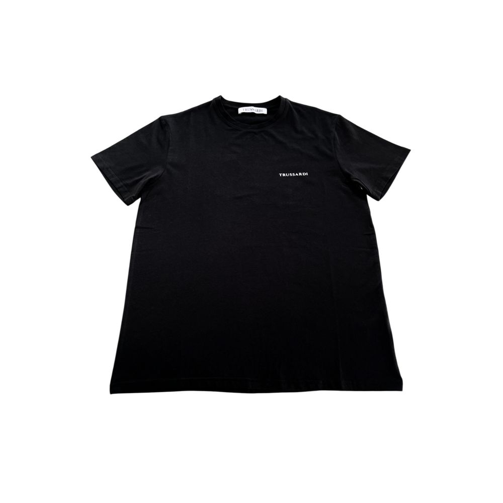Trussardi Beachwear Schwarzes Herren-T-Shirt aus Baumwolle