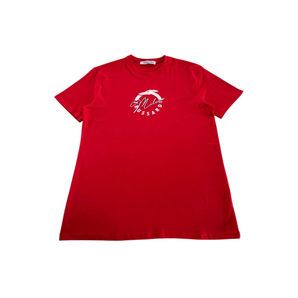 Trussardi Beachwear Herren-T-Shirt aus roter Baumwolle