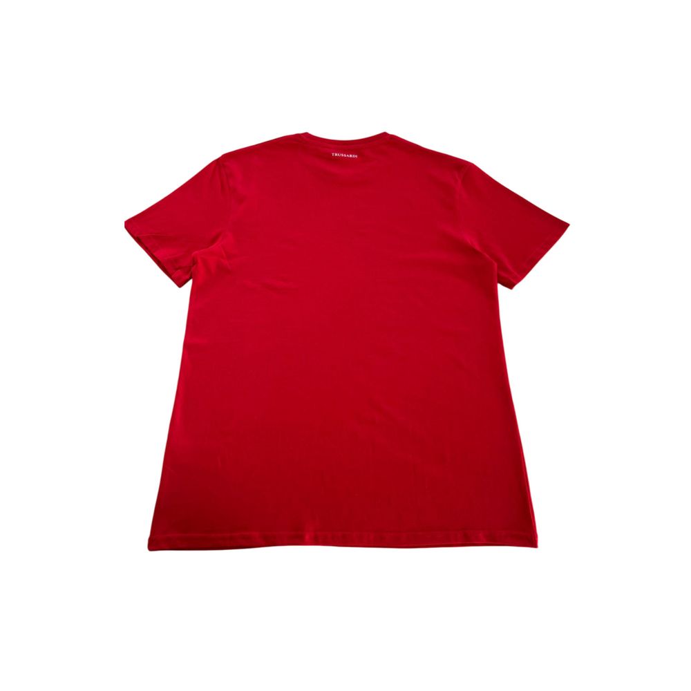 Trussardi Beachwear Herren-T-Shirt aus roter Baumwolle
