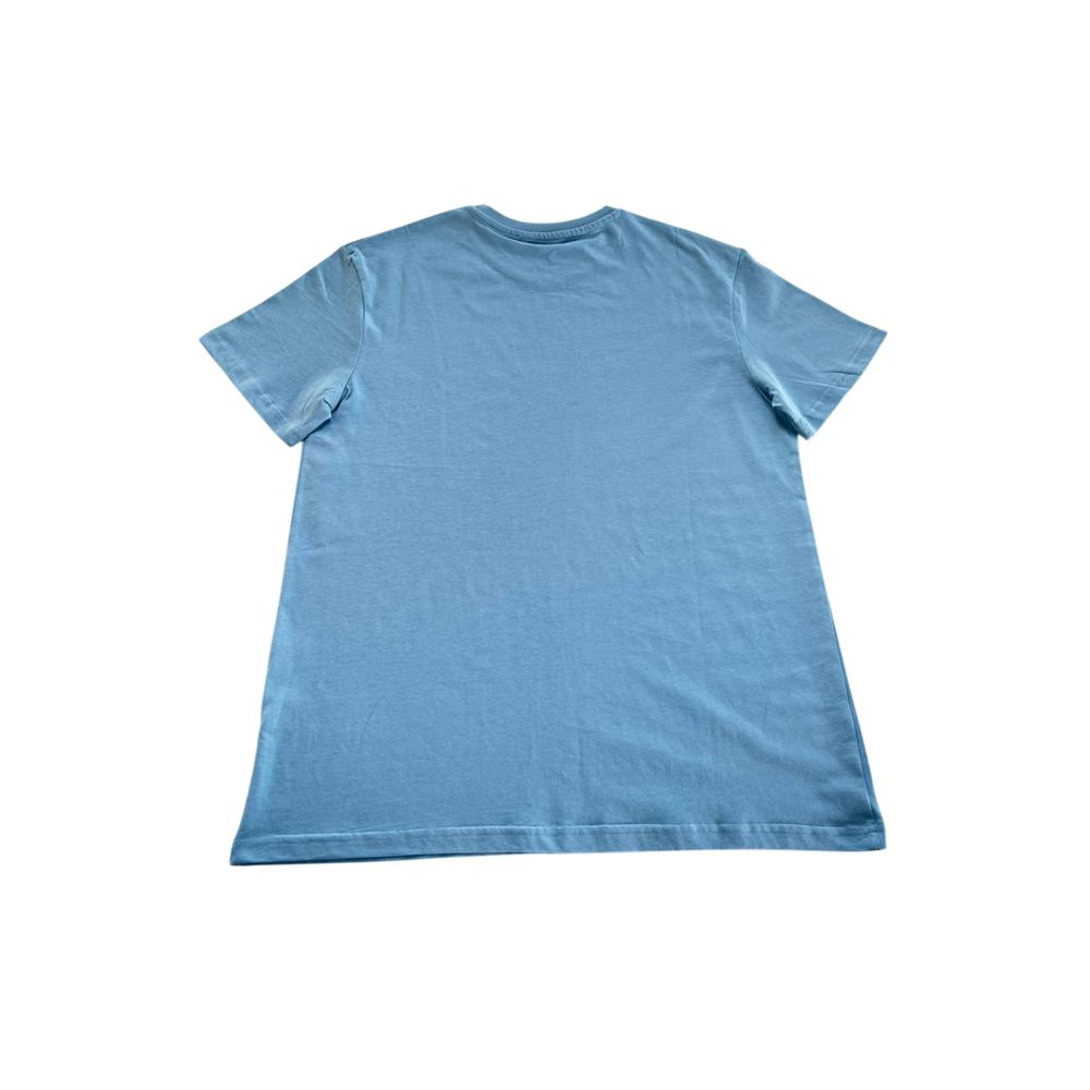 Trussardi Beachwear Hellblaues Herren-T-Shirt aus Baumwolle