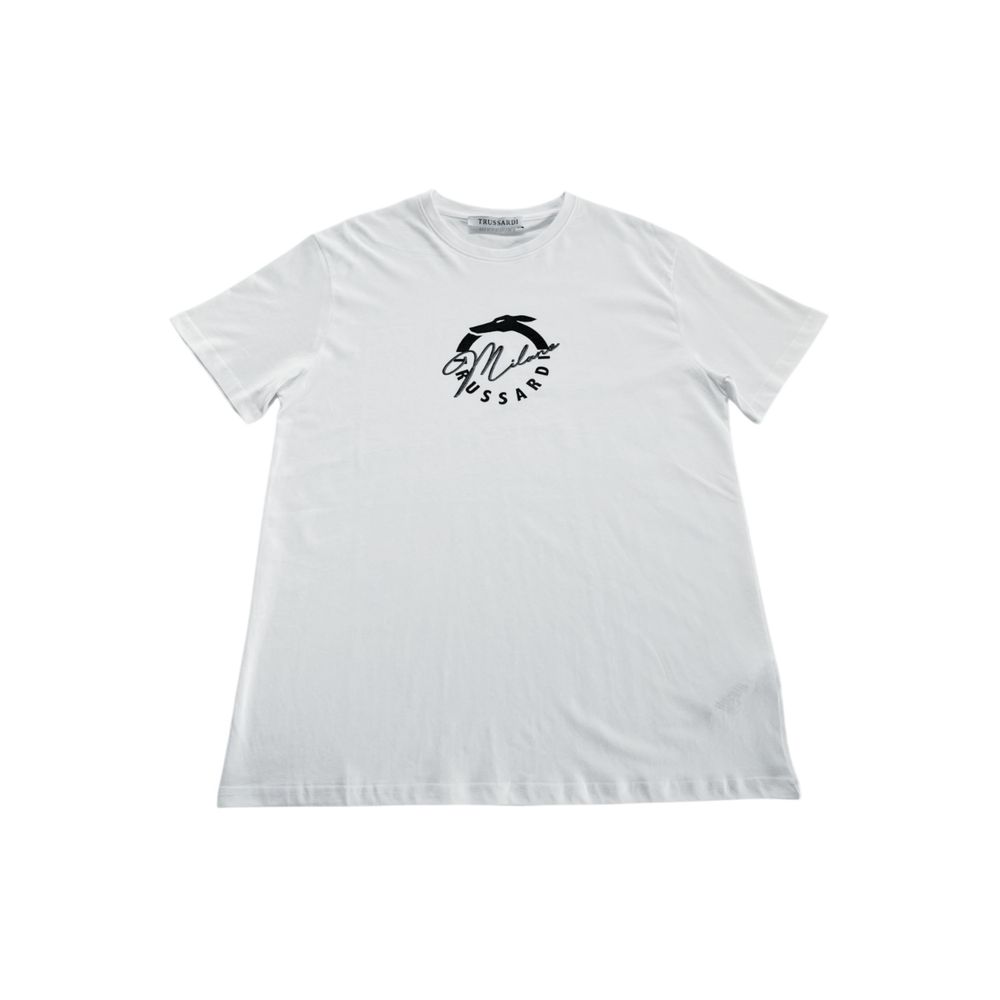 Trussardi Beachwear Weißes Herren-T-Shirt aus Baumwolle