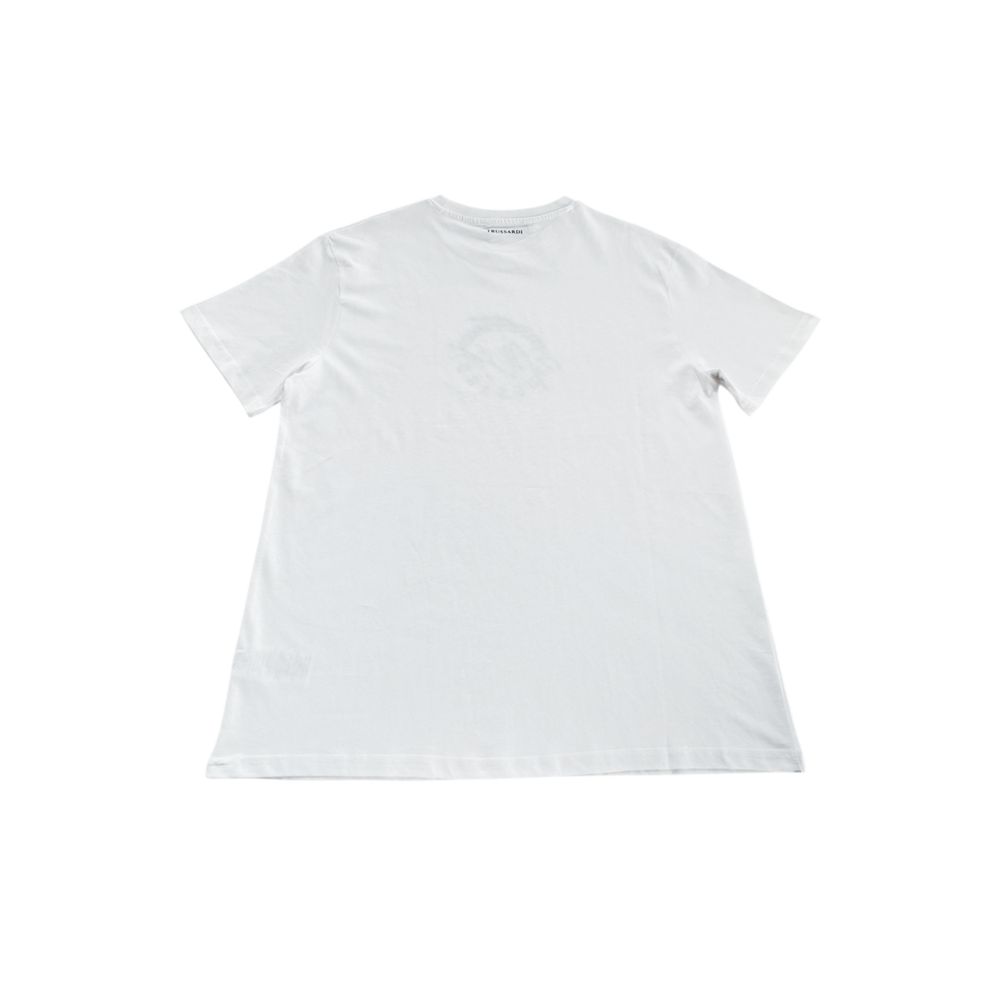 Trussardi Beachwear Weißes Herren-T-Shirt aus Baumwolle