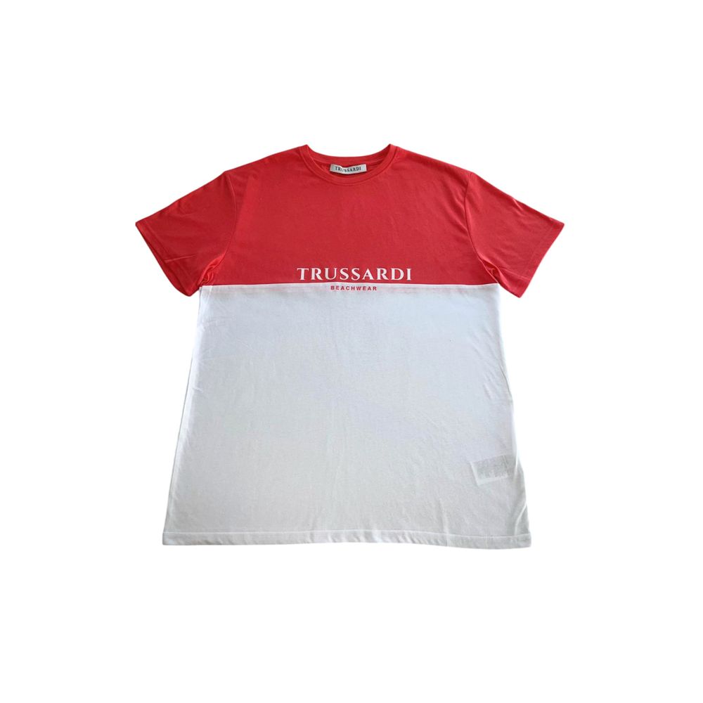 Trussardi Beachwear Weißes Herren-T-Shirt aus Baumwolle