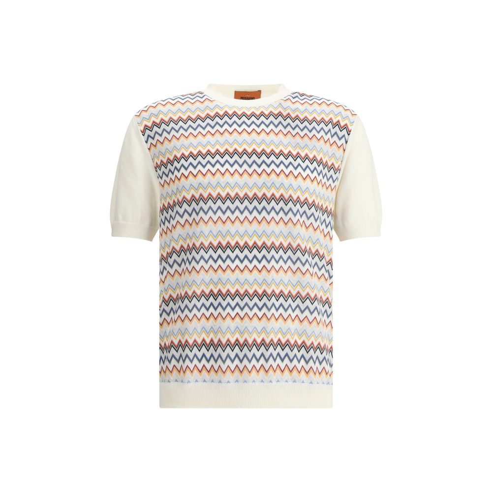 Missoni – Strick-T-Shirt mit Zickzack-Muster