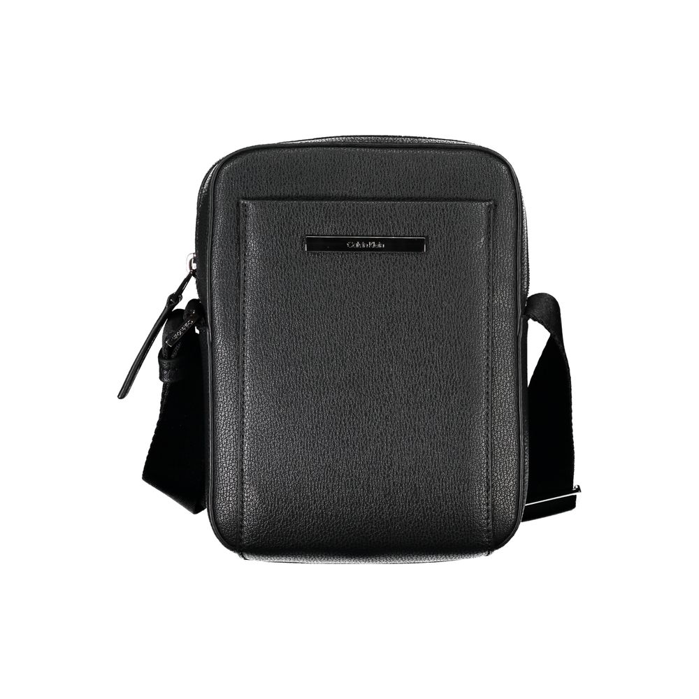 Geantă de umăr Calvin Klein Sleek neagră cu detaliu logo