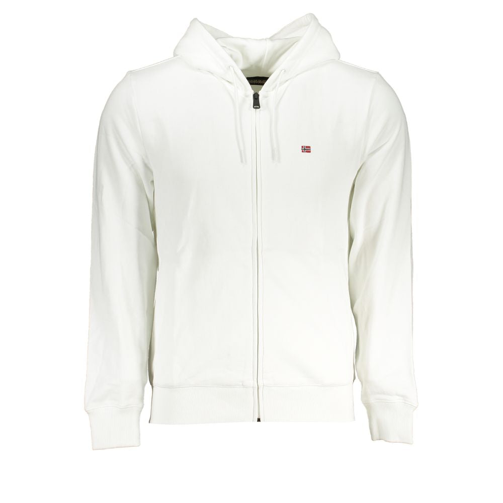 Napapijri – Elegantes weißes Kapuzensweatshirt aus Baumwolle