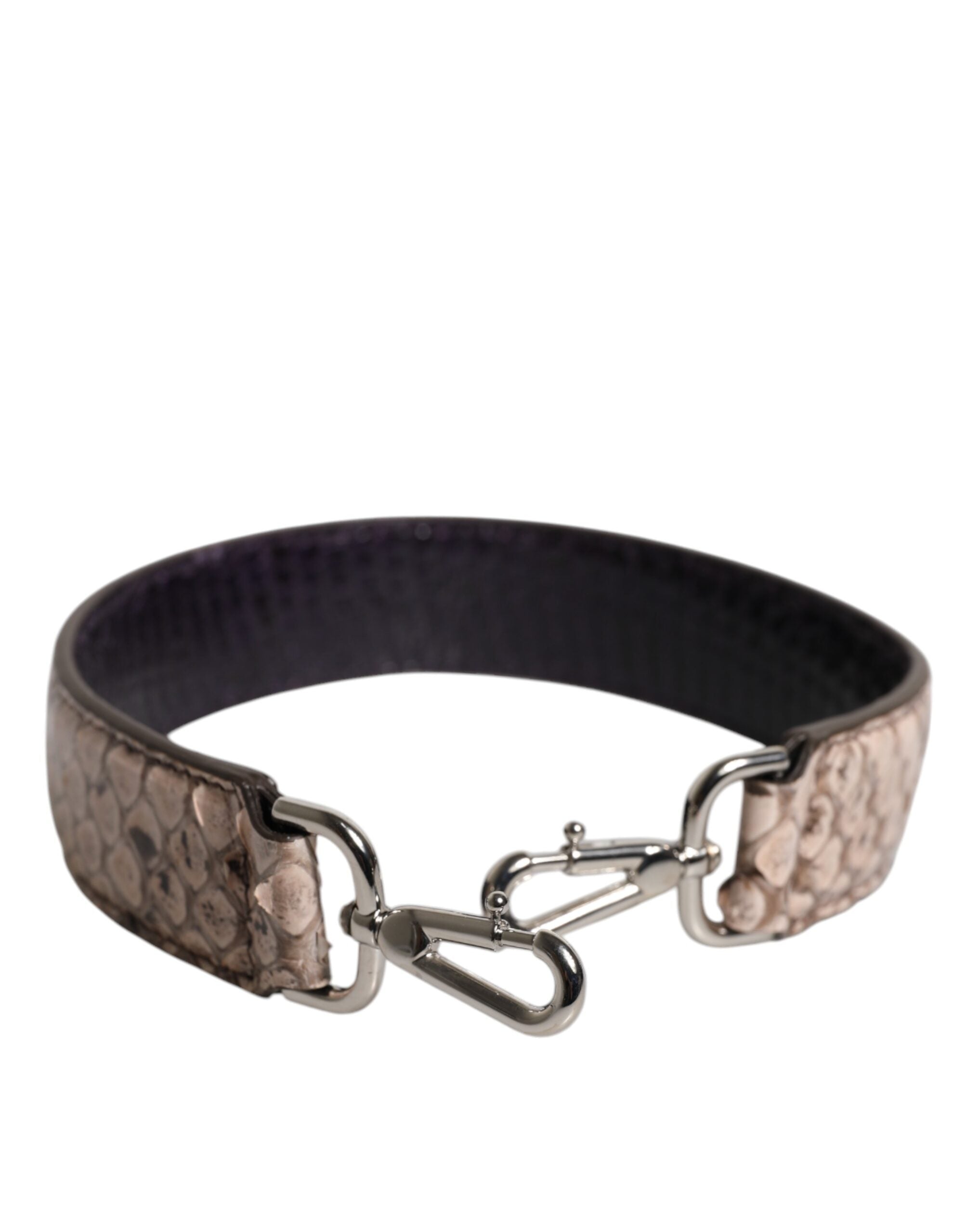 Geantă de umăr Dolce &amp; Gabbana din piele exotică neagră crem