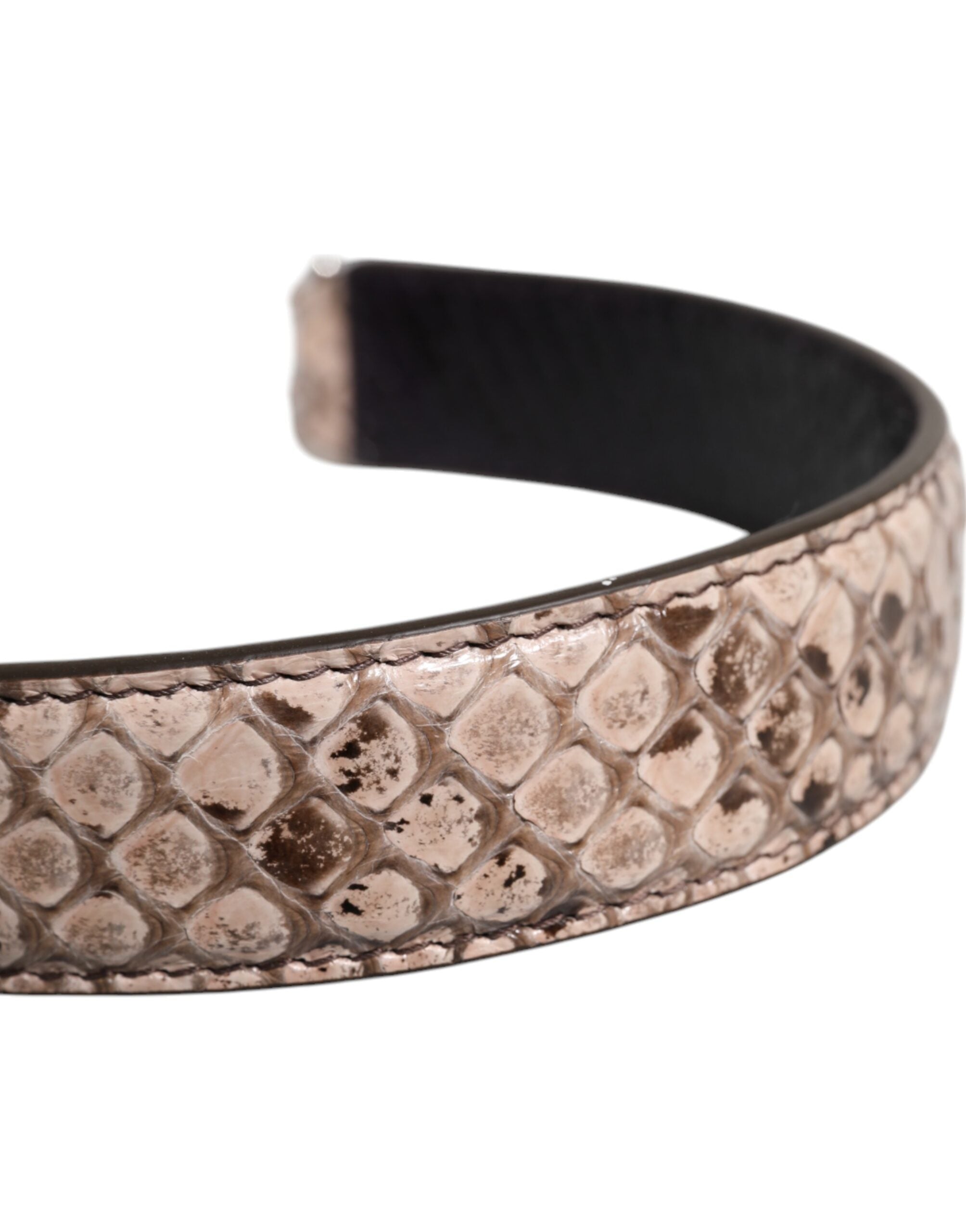 Geantă de umăr Dolce &amp; Gabbana din piele exotică neagră crem