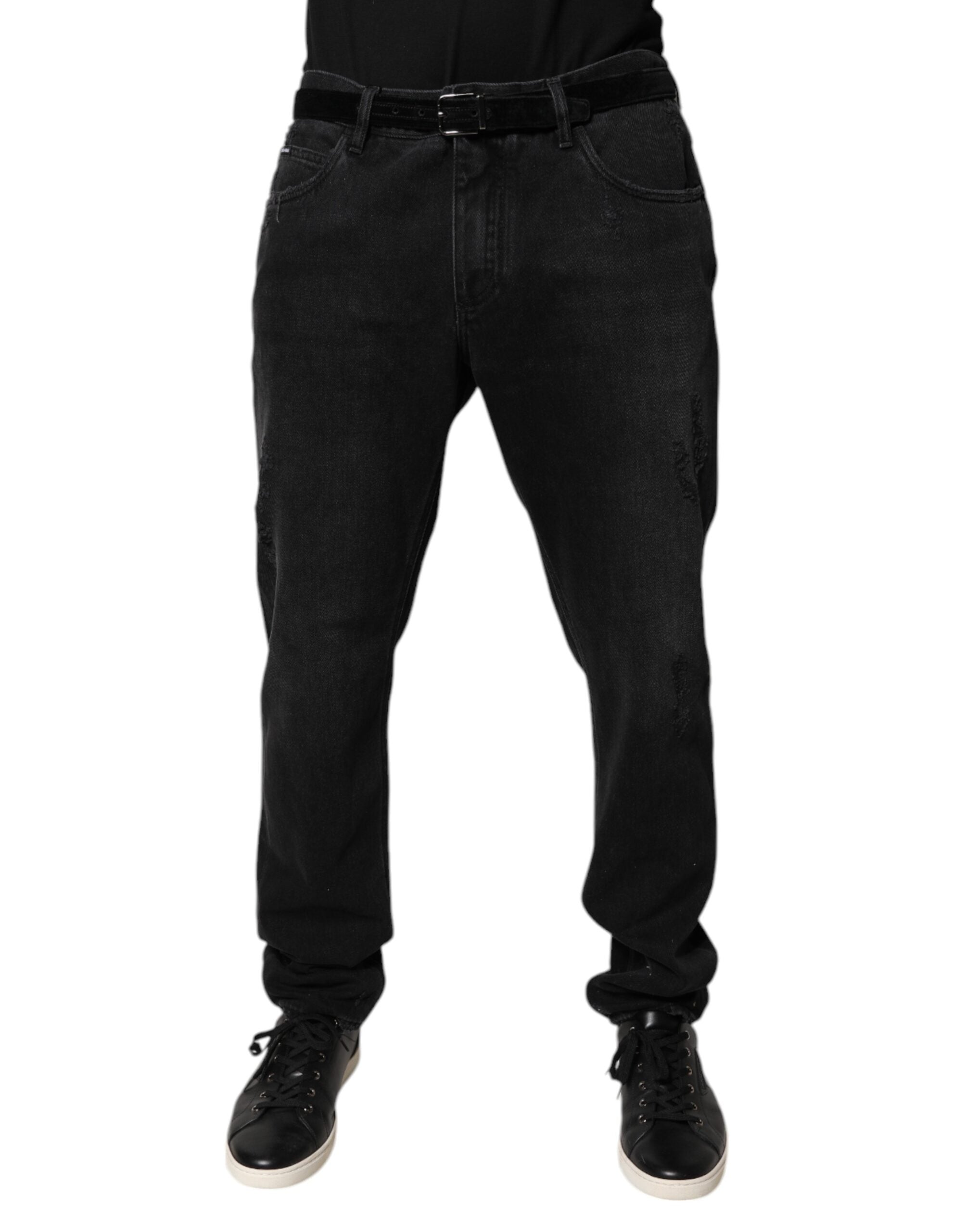 Blugi skinny Dolce &amp; Gabbana din bumbac negru pentru bărbați