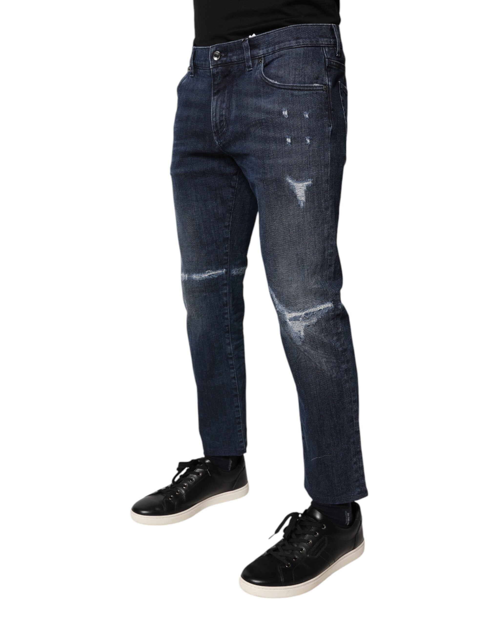 Blugi skinny Dolce &amp; Gabbana din bumbac albastru pentru bărbați