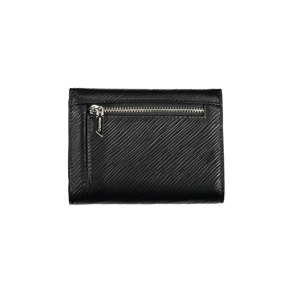 Portofel negru din polietilenă pentru femei Calvin Klein