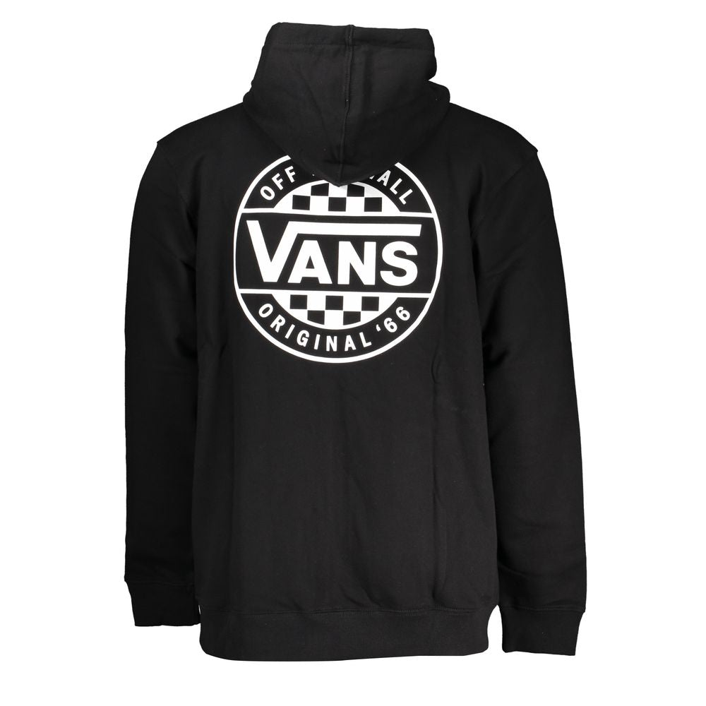 Vans – Eleganter schwarzer Kapuzenpullover mit Reißverschluss und Logo-Print