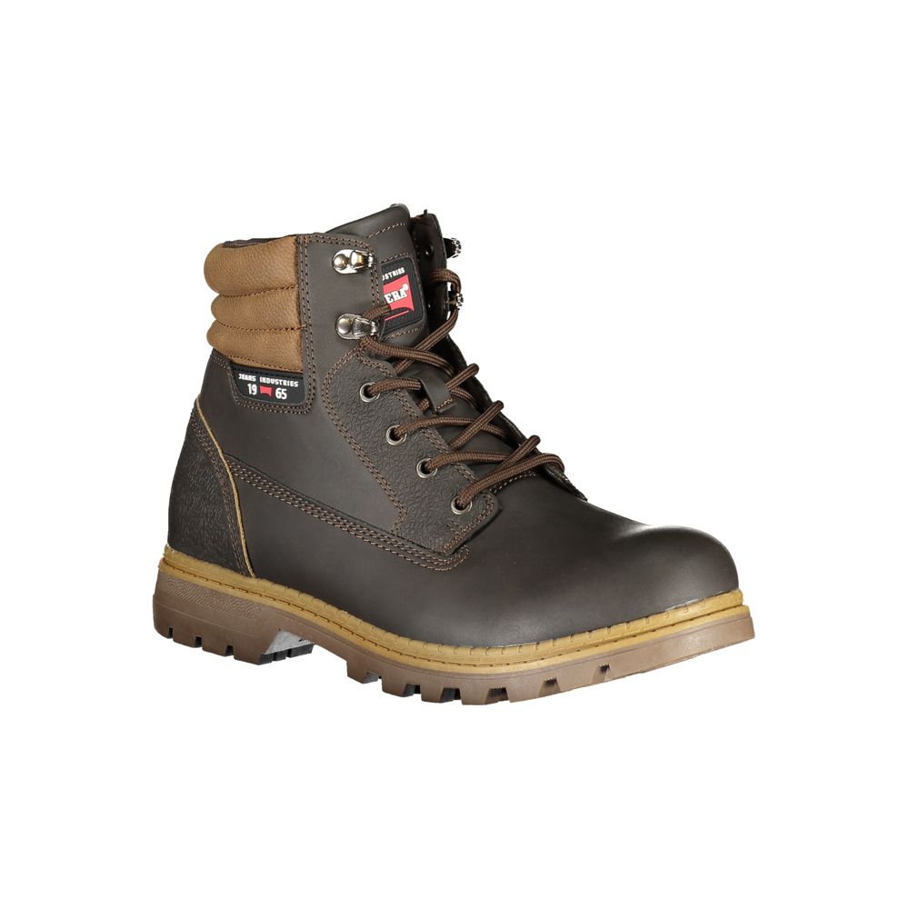 Carrera Elegante braune Schnürstiefel mit Kontrastdetails