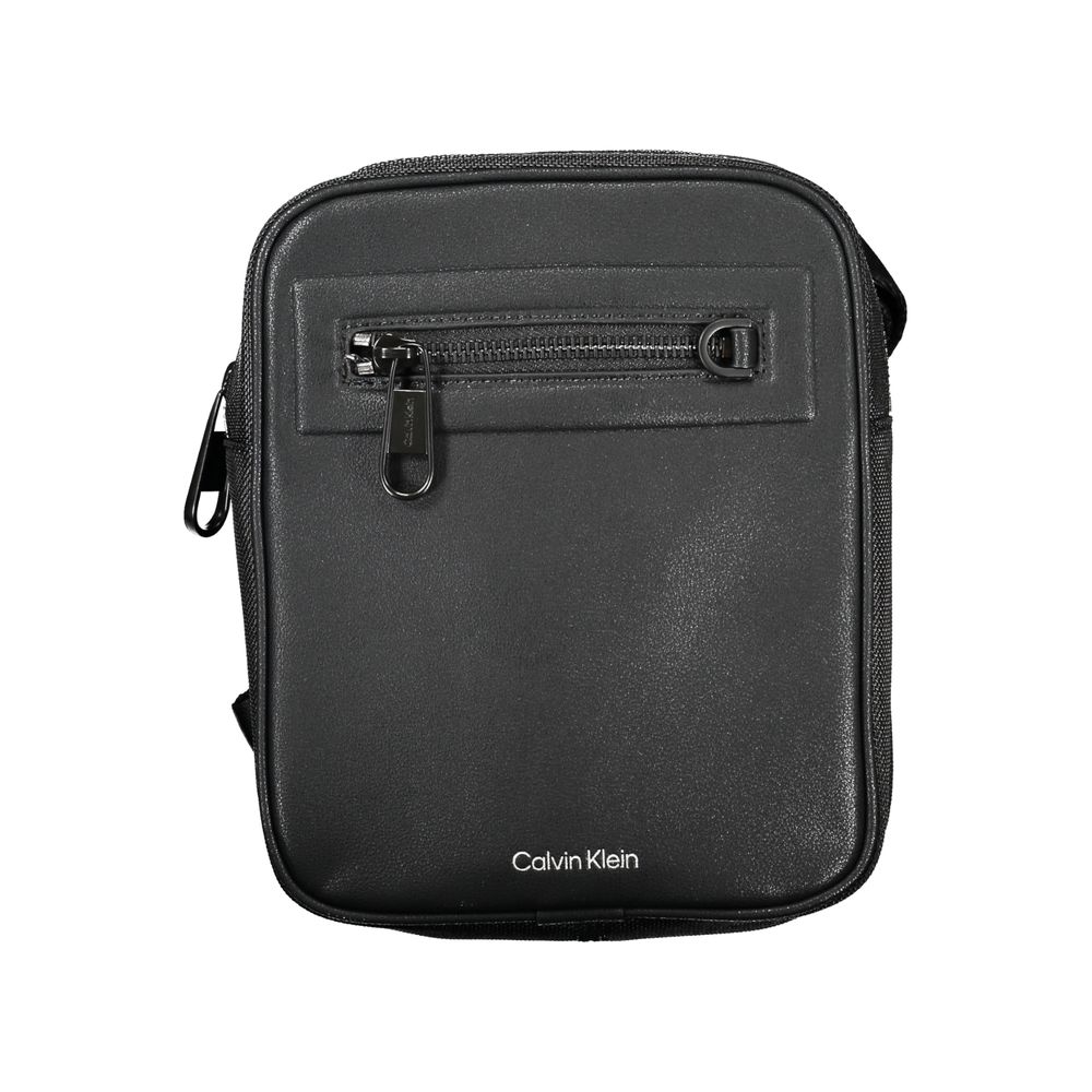 Geantă de umăr elegantă Calvin Klein neagră cu detalii contrastante
