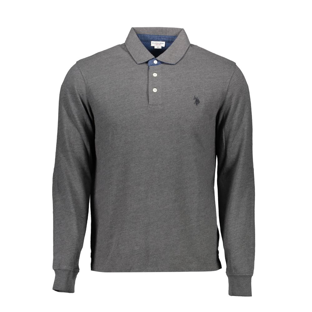 Tricou polo gri din bumbac pentru bărbați US POLO ASSN.