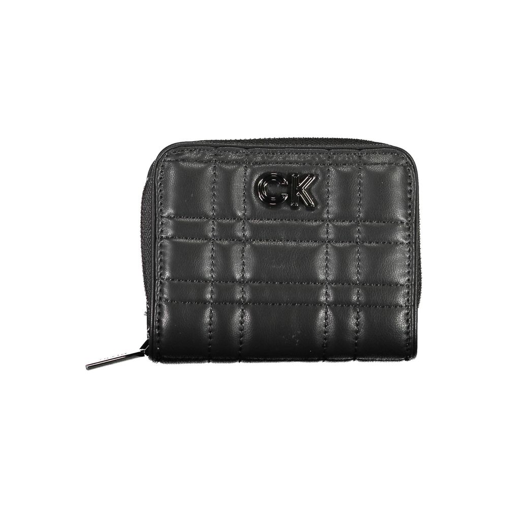 Portofel Calvin Klein negru din poliester pentru femei