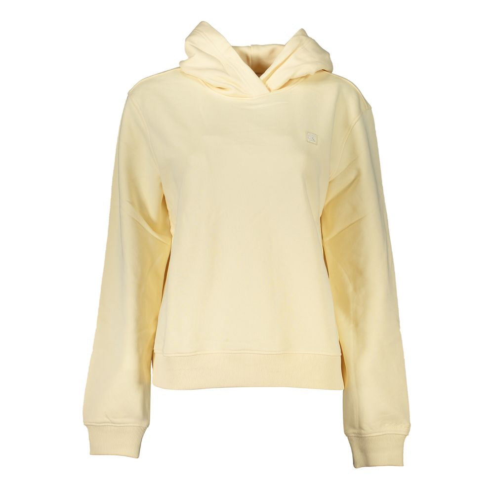 Calvin Klein – Beiges Kapuzensweatshirt mit gebürstetem Logo