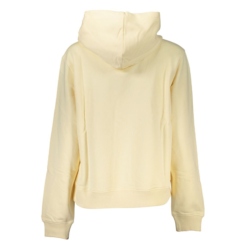 Calvin Klein – Beiges Kapuzensweatshirt mit gebürstetem Logo