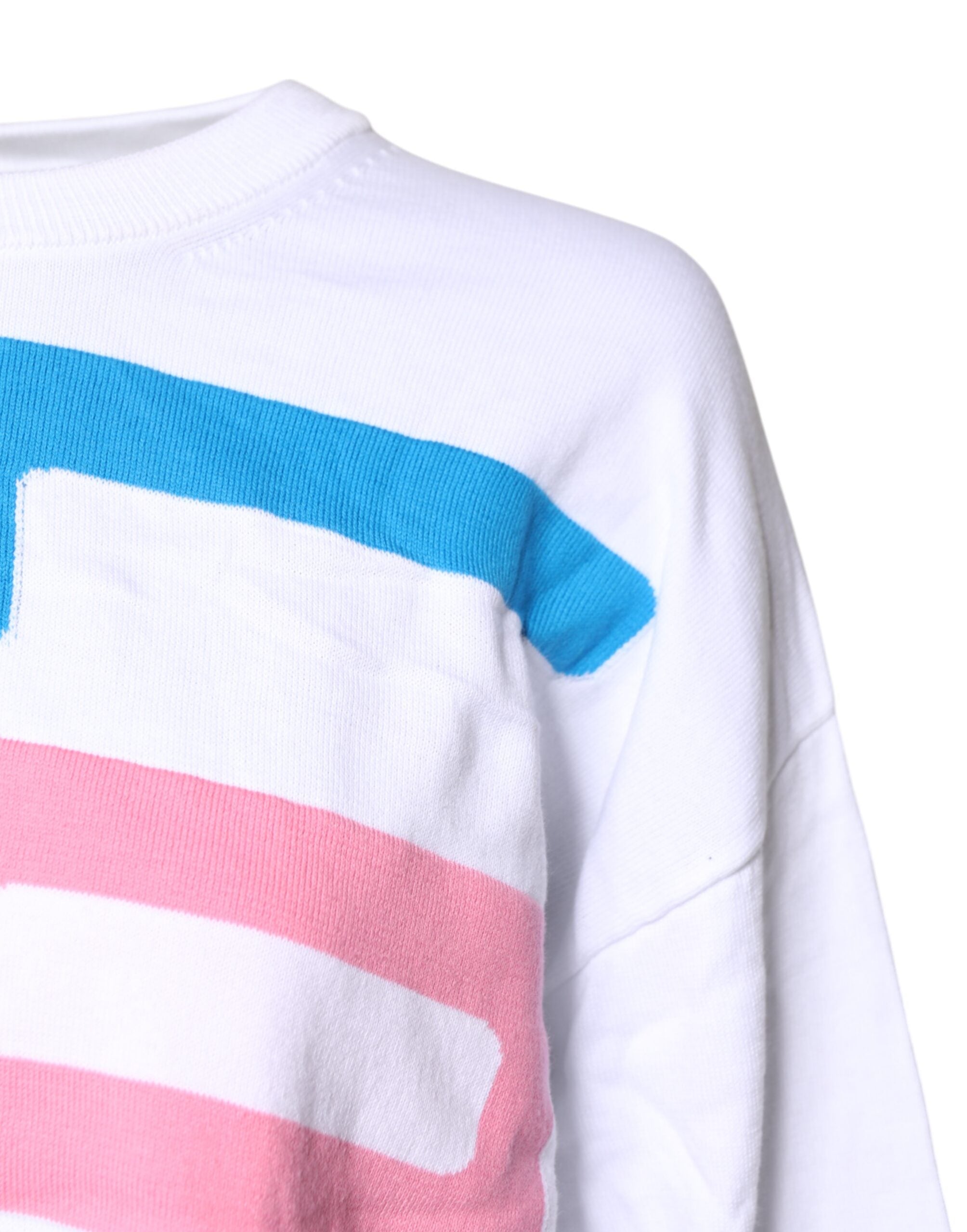 Tricou cu mânecă lungă din bumbac cu imprimeu grafic alb Love Moschino