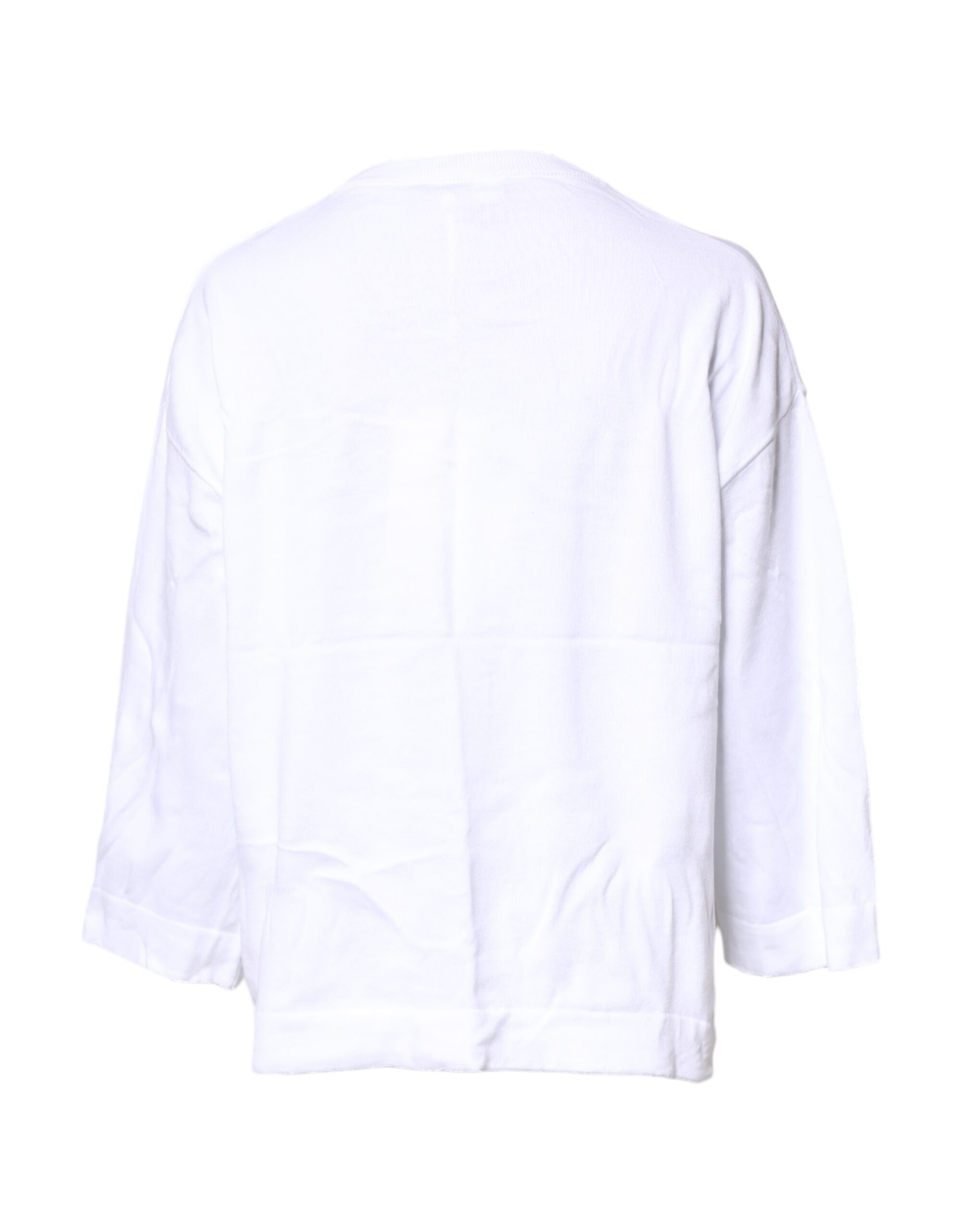 Tricou cu mânecă lungă din bumbac cu imprimeu grafic alb Love Moschino