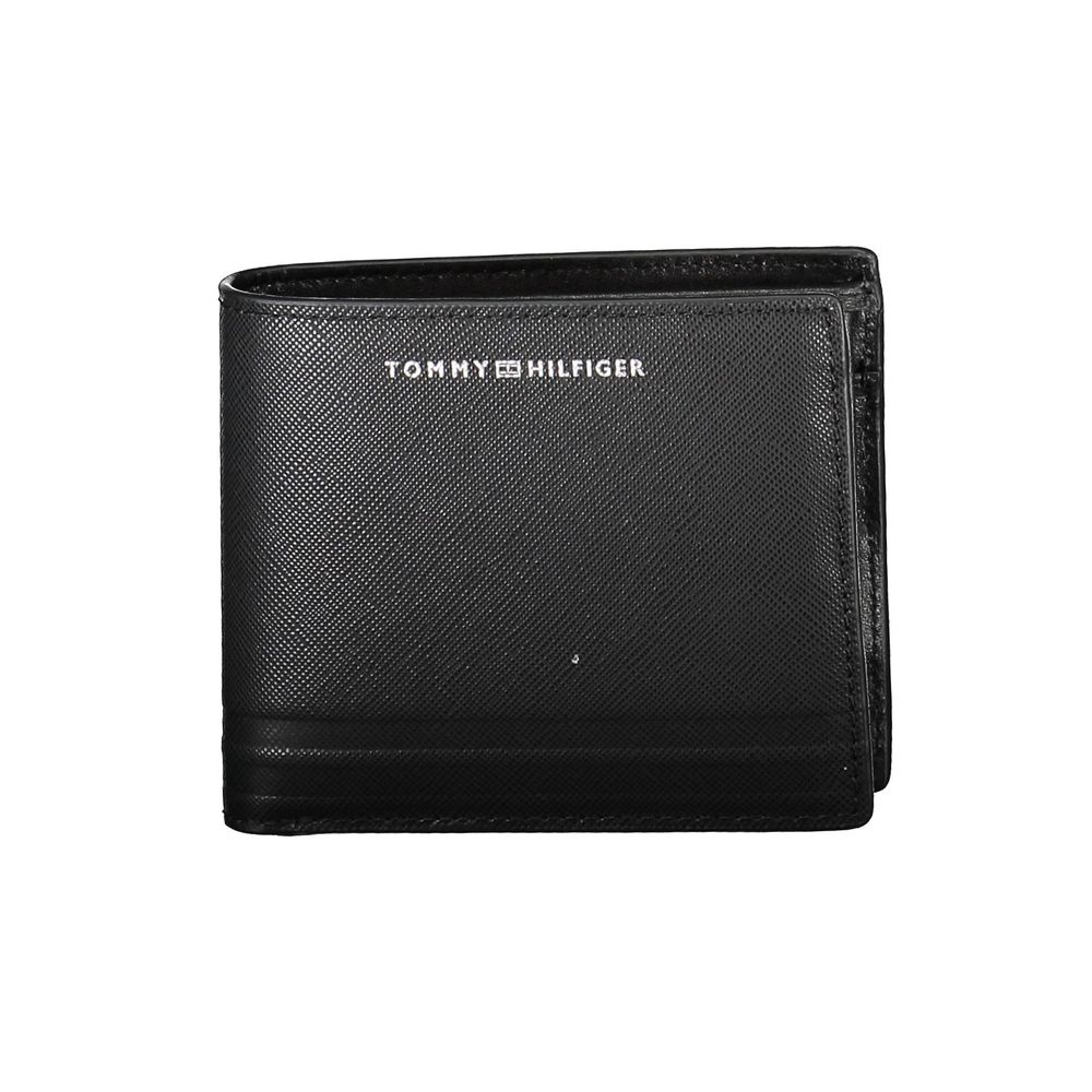 Tommy Hilfiger – Schwarze Lederbrieftasche für Herren