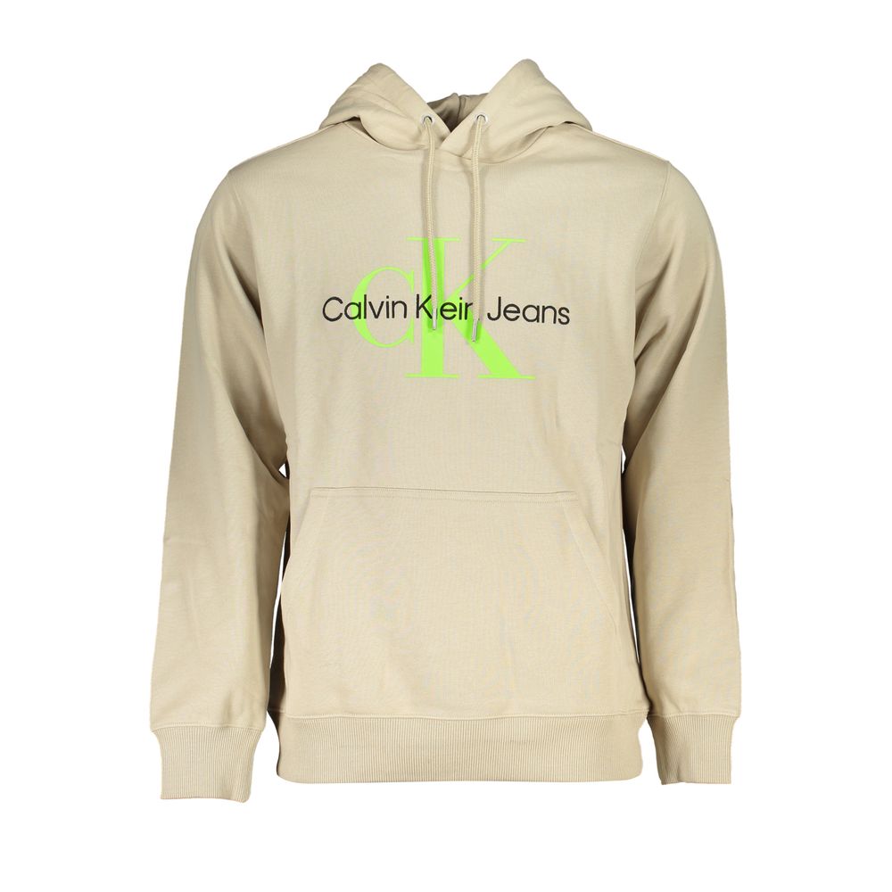 Calvin Klein – Beiges Baumwoll-Sweatshirt mit Kapuze