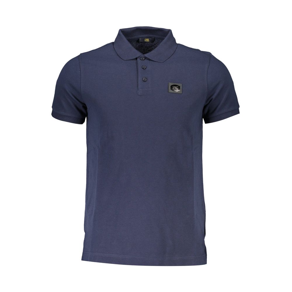 Tricou polo pentru bărbați Cavalli Class din bumbac albastru