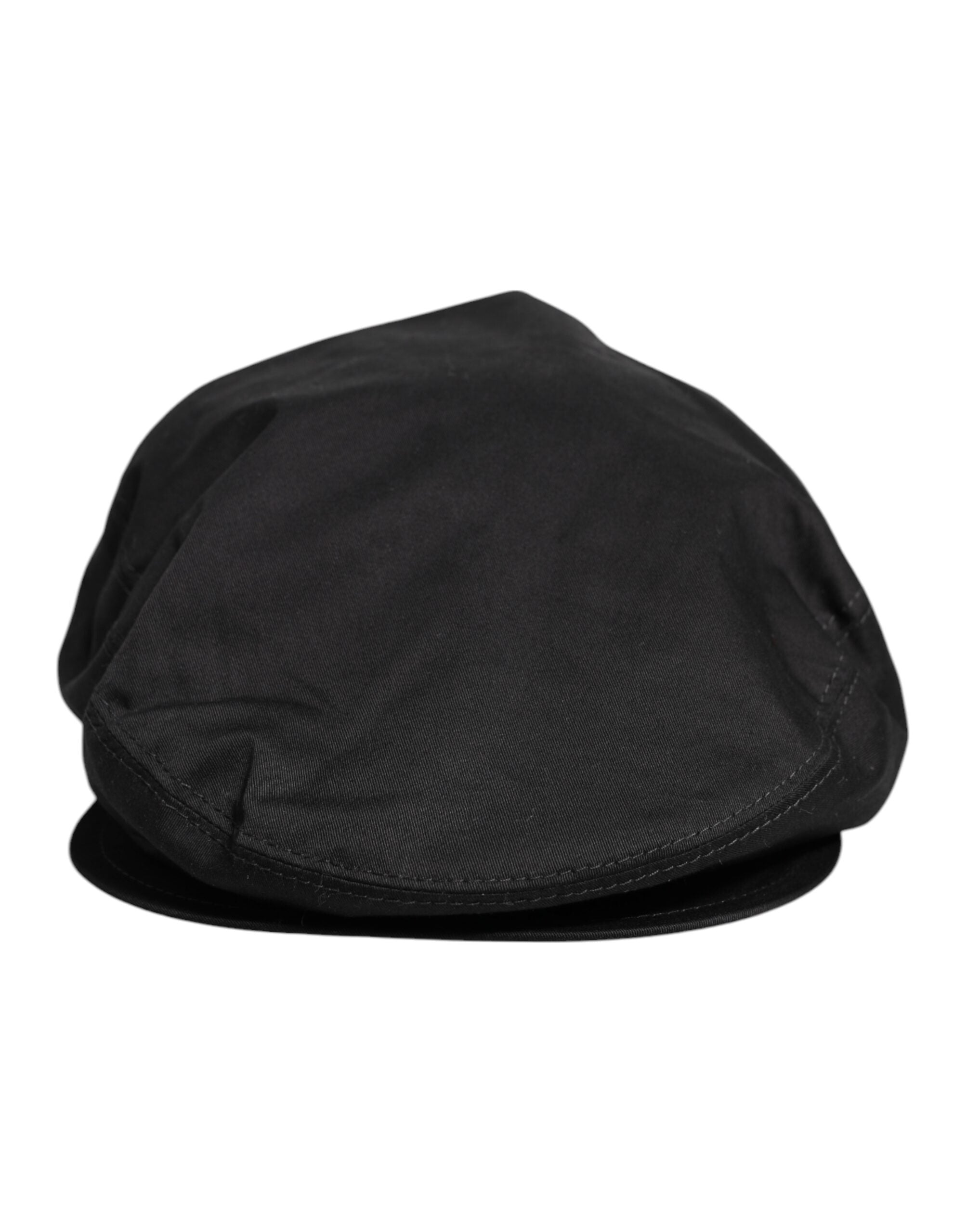 Dolce &amp; Gabbana Schwarzer Ballon-Capello-Cabbie-Hut aus Baumwolle