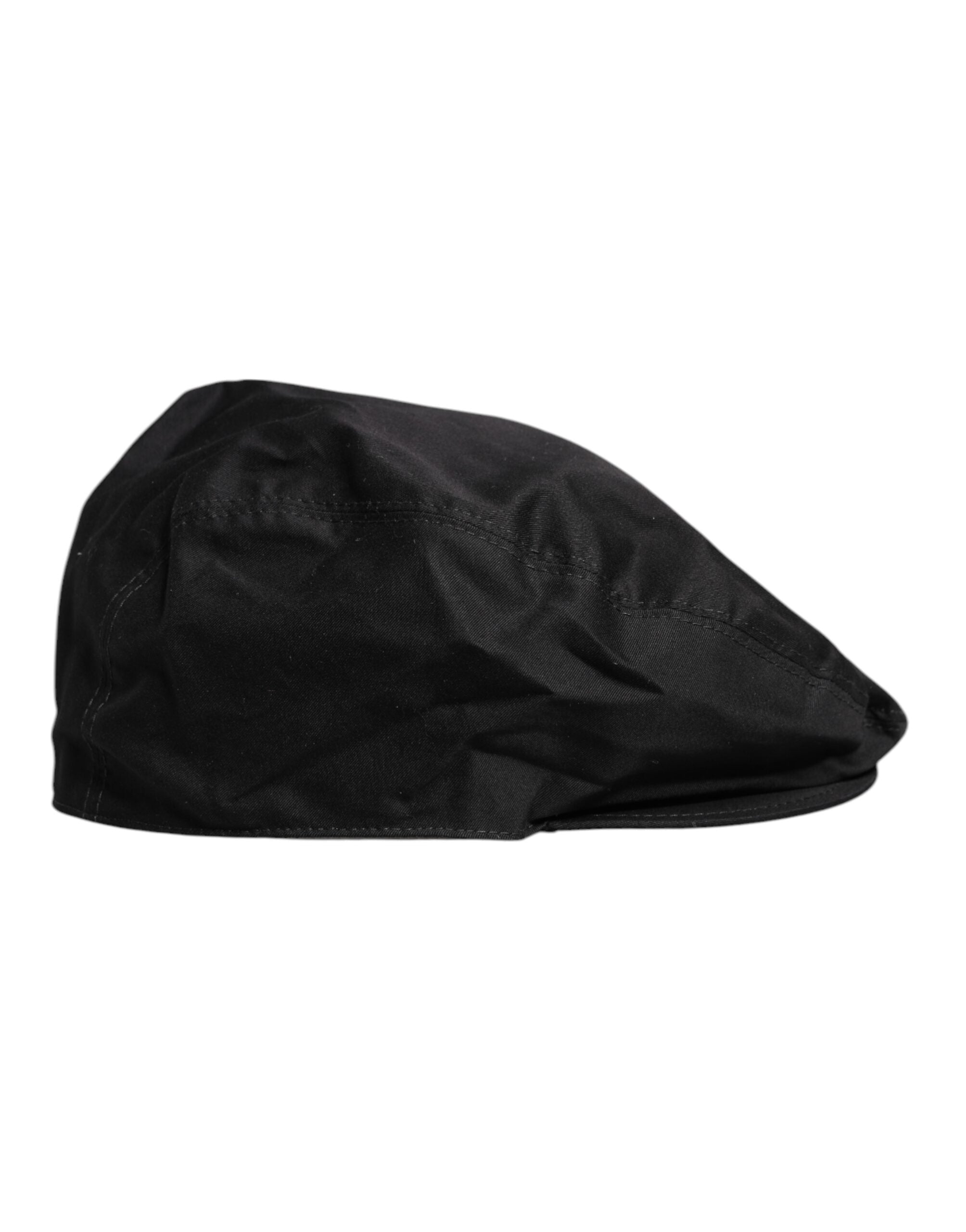 Dolce &amp; Gabbana Schwarzer Ballon-Capello-Cabbie-Hut aus Baumwolle