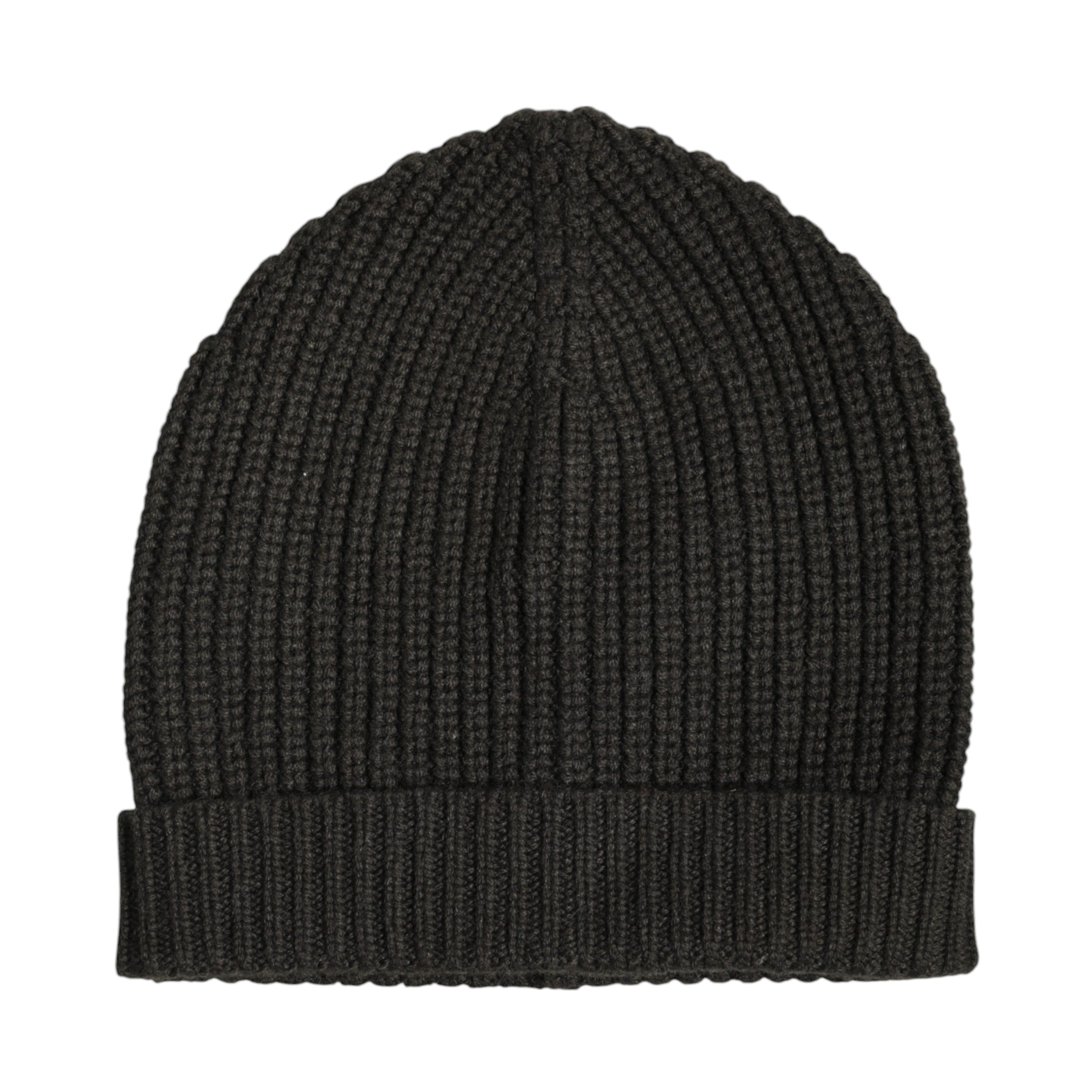 Dolce &amp; Gabbana Wintermütze aus dunkelgrauem Kaschmirstrick