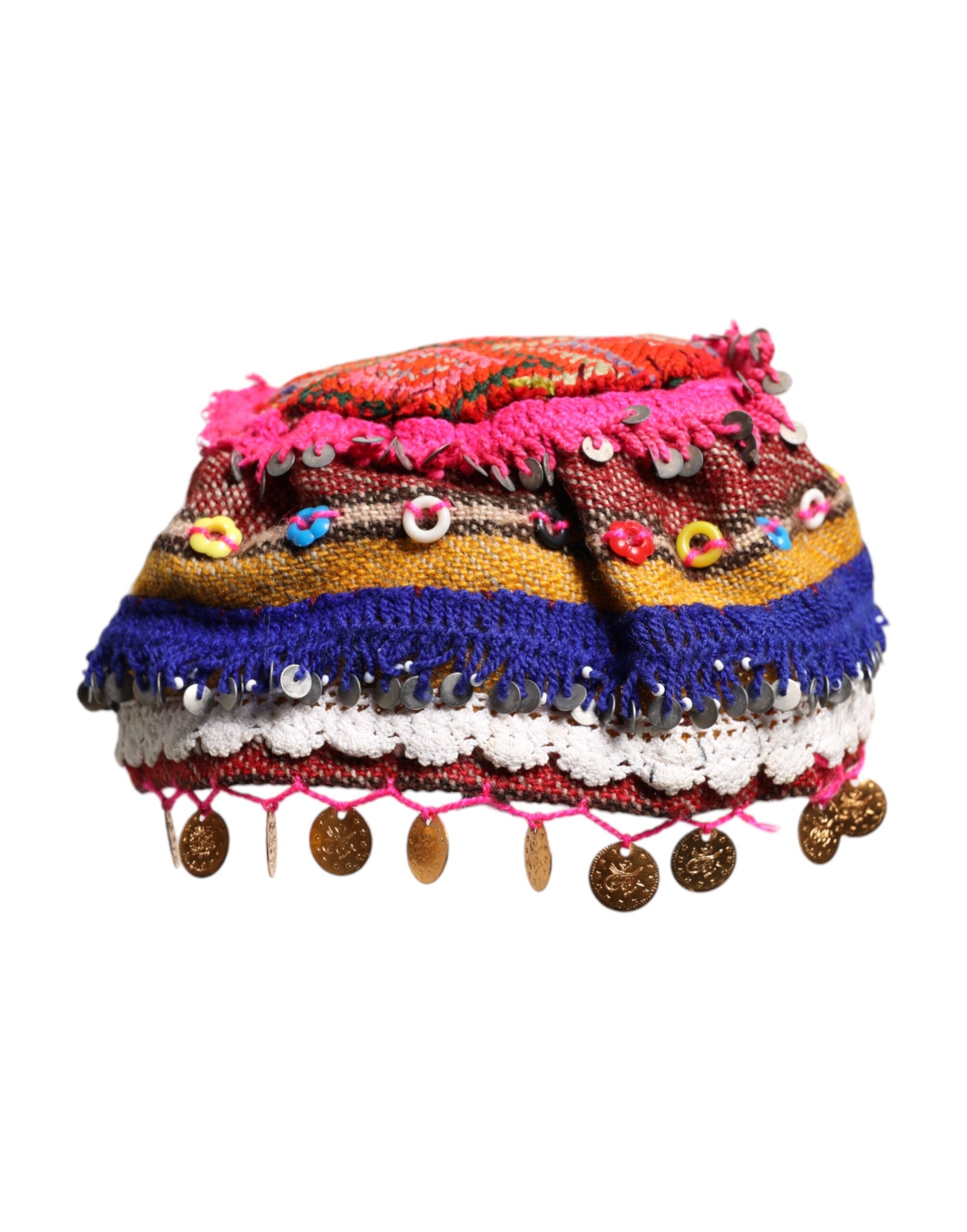 Pălărie Dolce &amp; Gabbana cu imprimeu floral multicolor și paiete