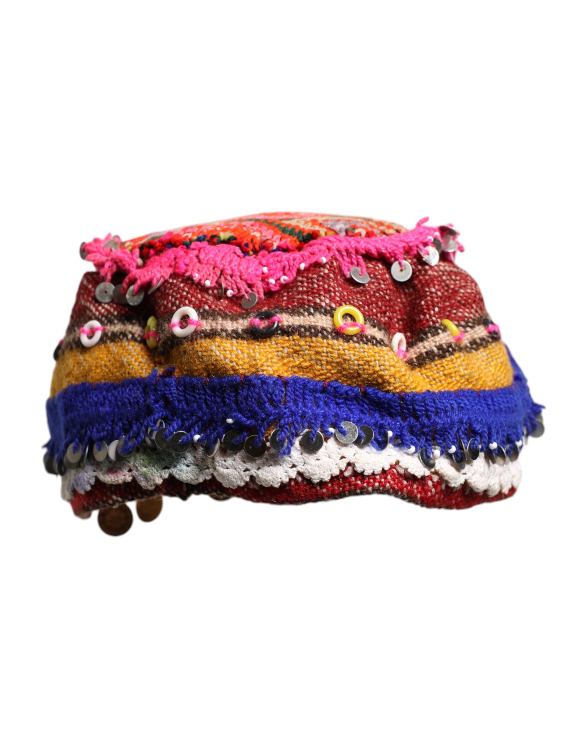 Pălărie Dolce &amp; Gabbana cu imprimeu floral multicolor și paiete