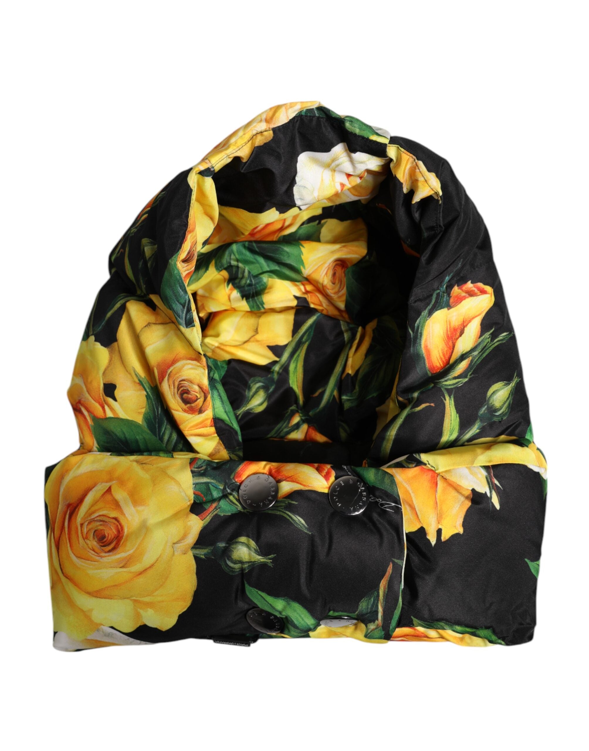 Pălărie Dolce &amp; Gabbana neagră cu imprimeu floral pe tot capul