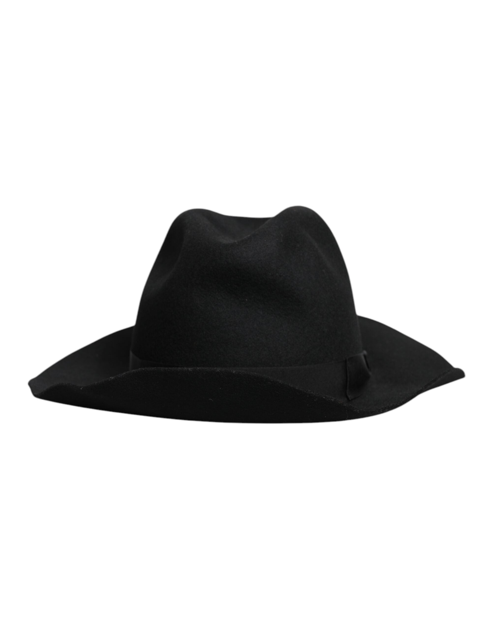 Pălărie Fedora Trilby Dolce &amp; Gabbana neagră cu bor larg