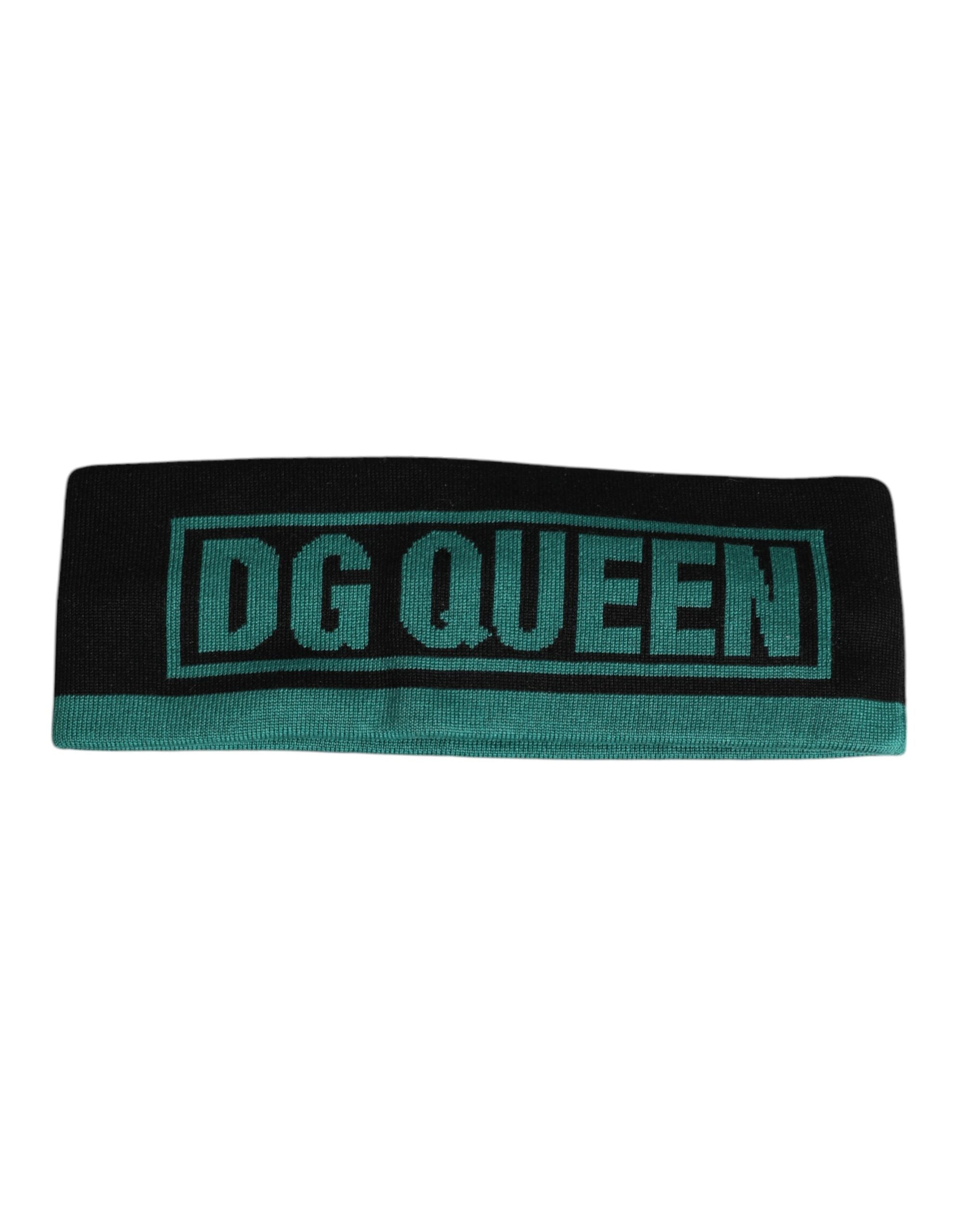 Pălărie Dolce &amp; Gabbana neagră din mătase tricotată DG Queen Headband