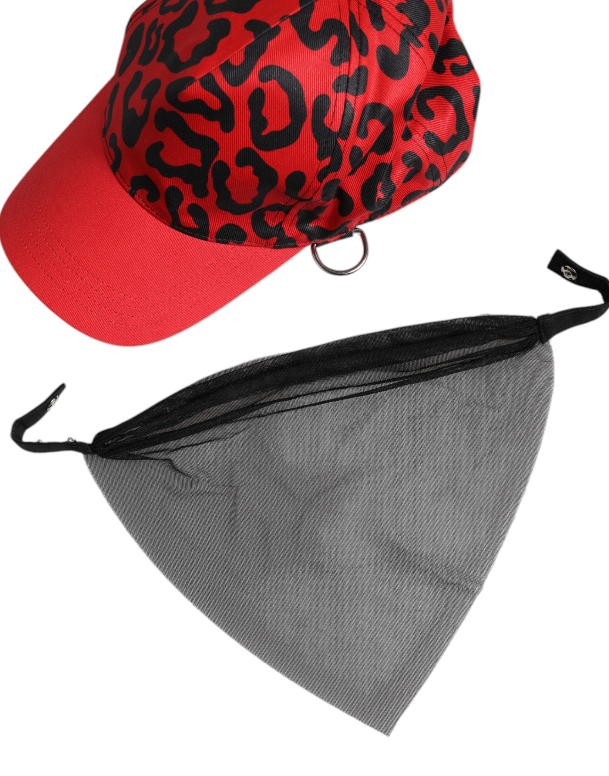 Șapcă de baseball Dolce &amp; Gabbana din bumbac roșu cu 6 panouri pentru femei
