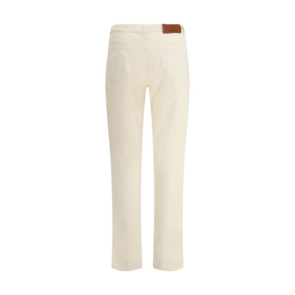 Pantaloni din velur Brunello Cucinelli
