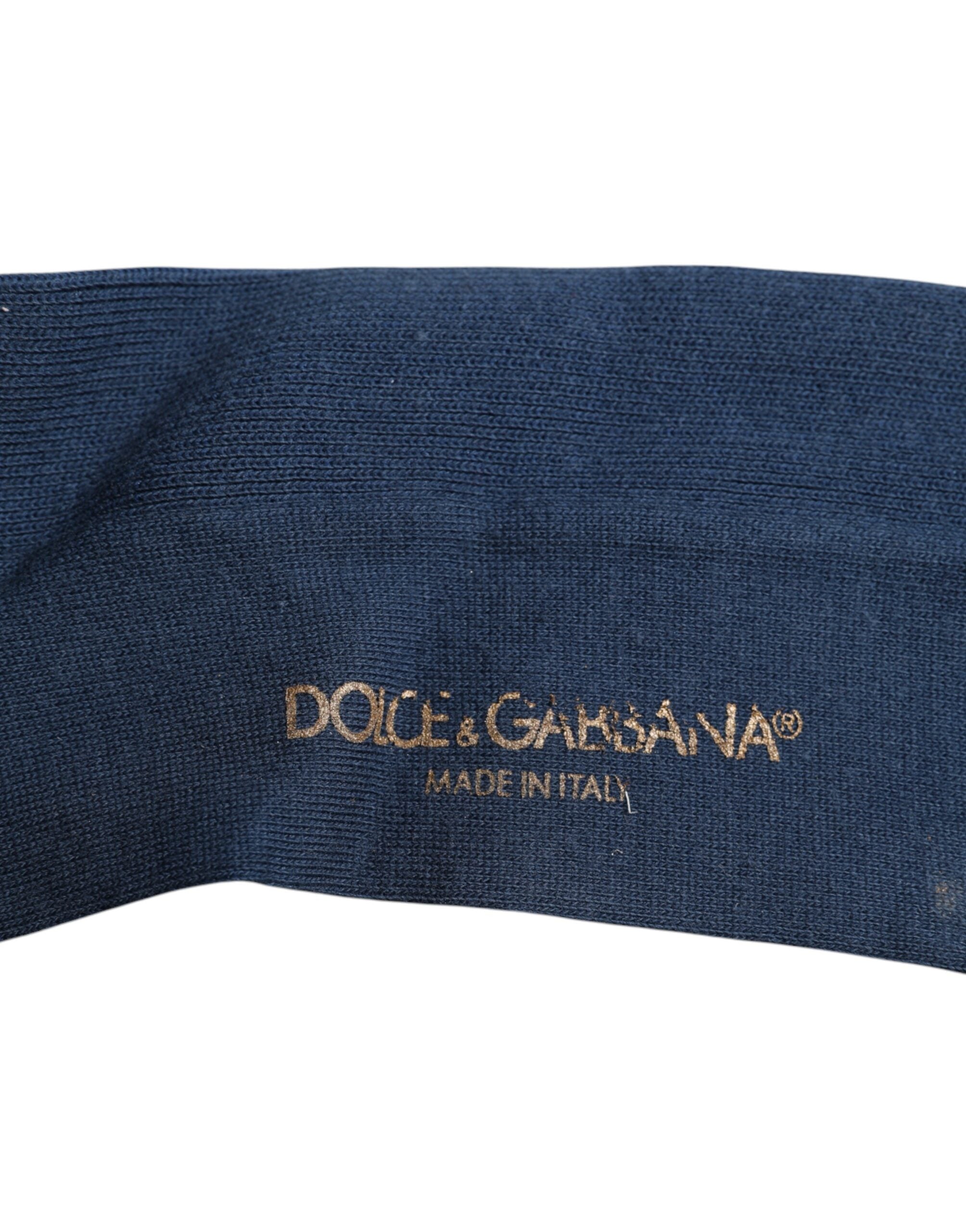 Șosete Dolce &amp; Gabbana albastre din bumbac cu logo DG peste gambă