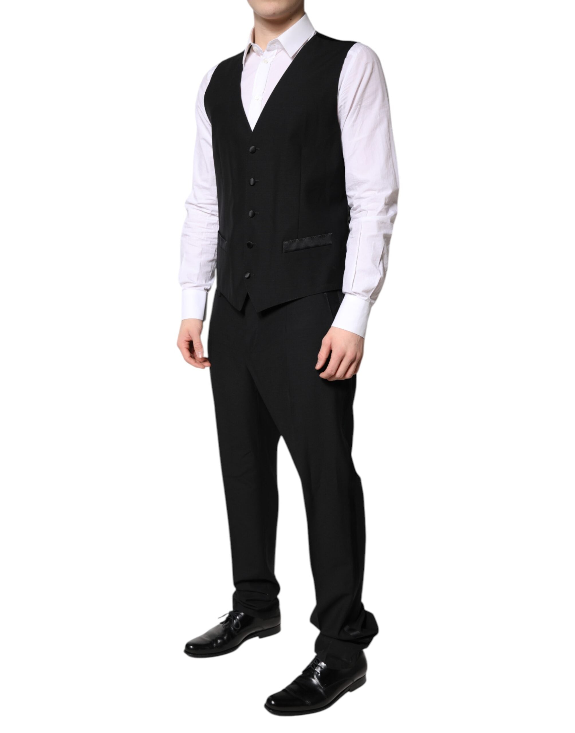 Dolce &amp; Gabbana – Schwarzer, einreihiger, formeller 3-teiliger Anzug