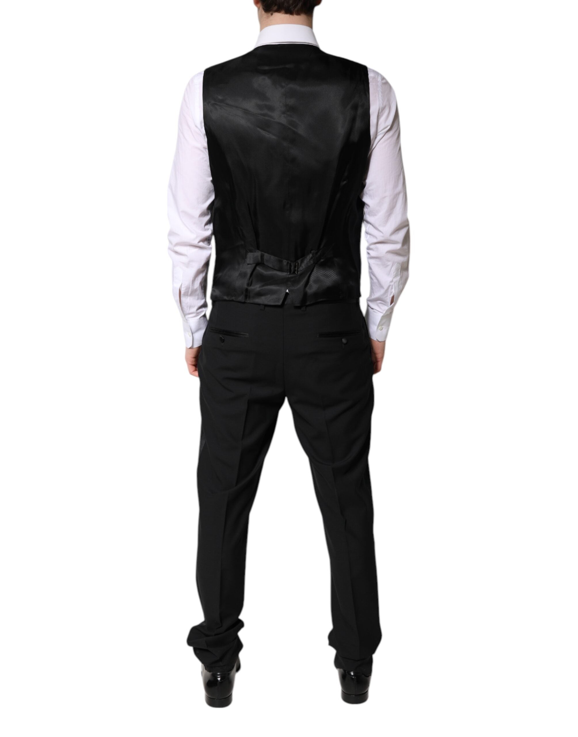 Dolce &amp; Gabbana – Schwarzer, einreihiger, formeller 3-teiliger Anzug