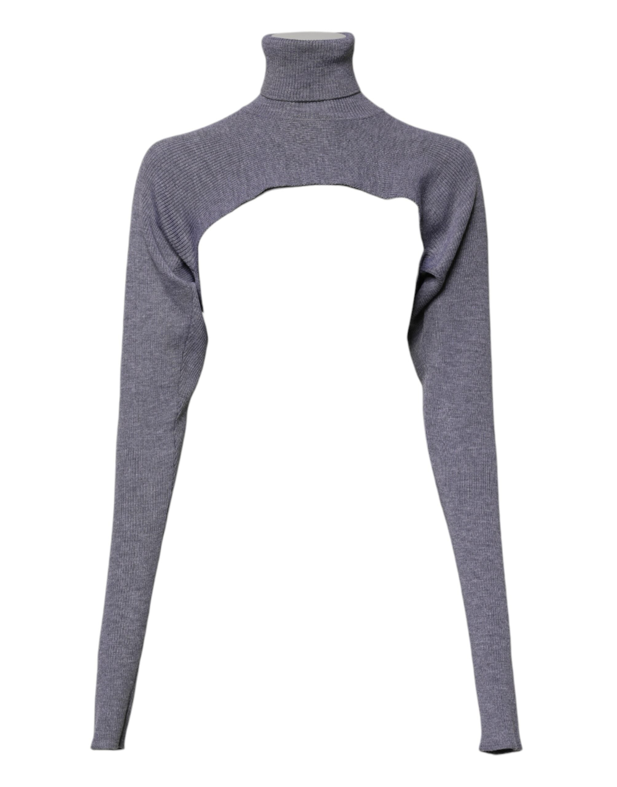Dolce &amp; Gabbana – Grauer Rollkragenpullover aus Wollstrick