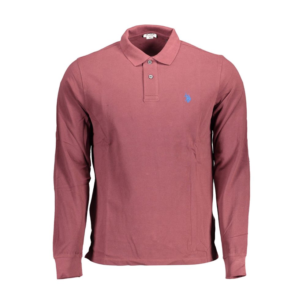 Tricou polo pentru bărbați din bumbac violet US POLO ASSN.