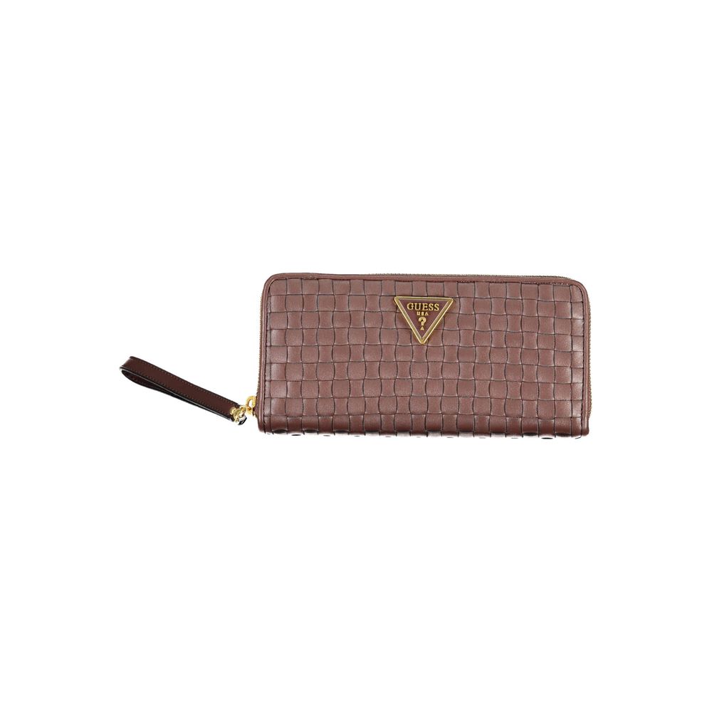 Portofel Guess Jeans Chic maro din polietilenă cu portofel pentru monede