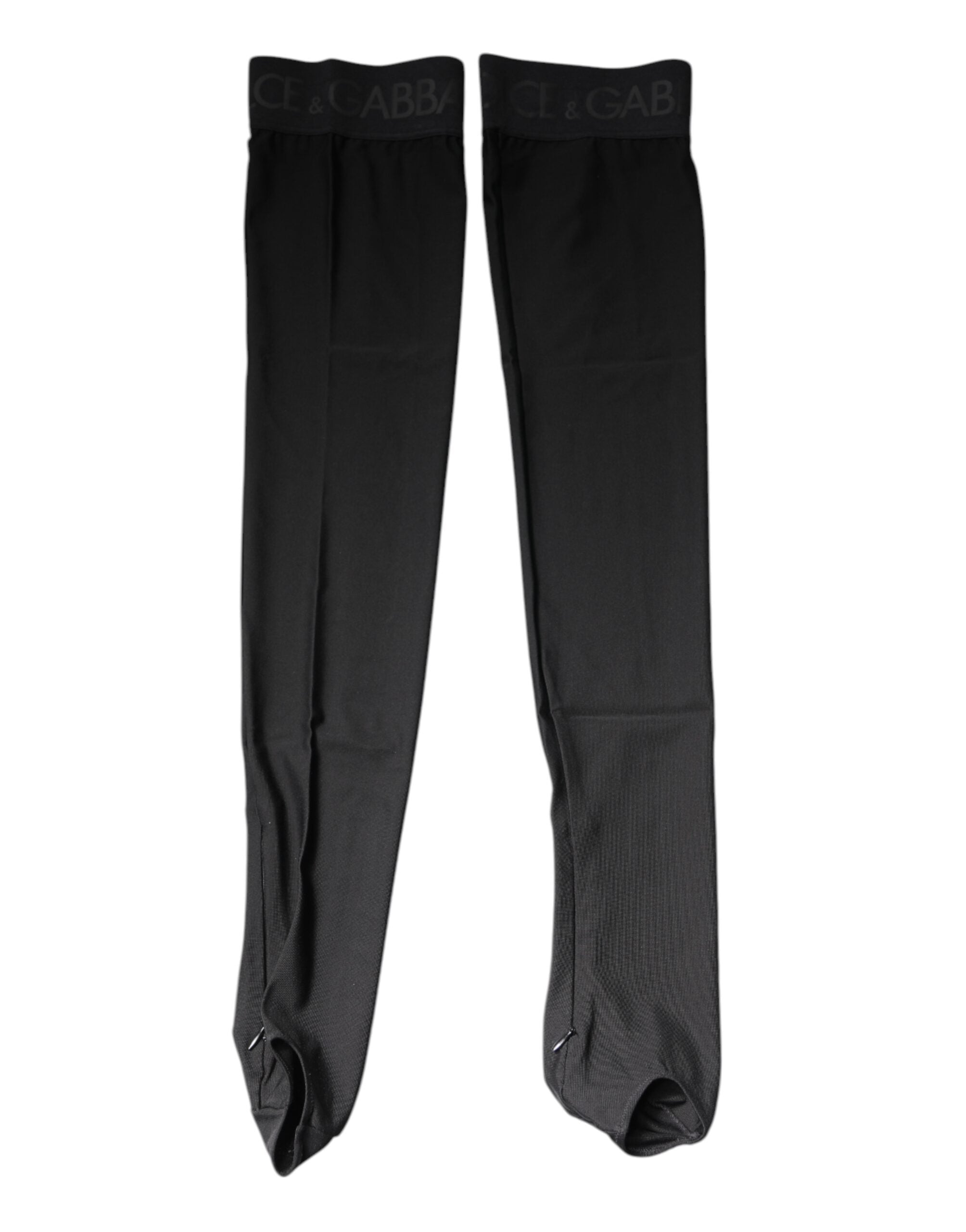 Dolce &amp; Gabbana Schwarze Stretch-Strümpfe aus Viskose über der Wade