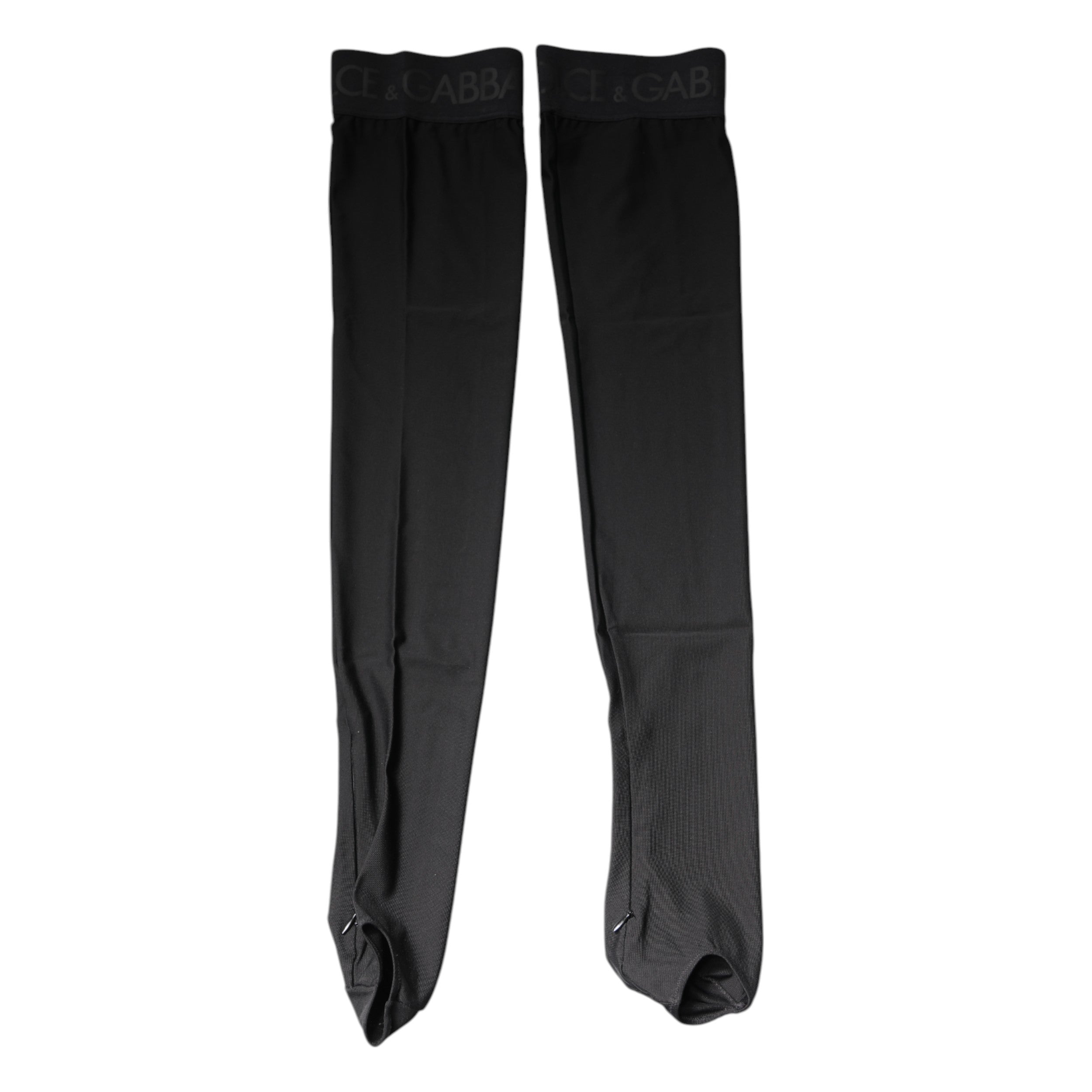 Dolce &amp; Gabbana Schwarze Stretch-Strümpfe aus Viskose über der Wade