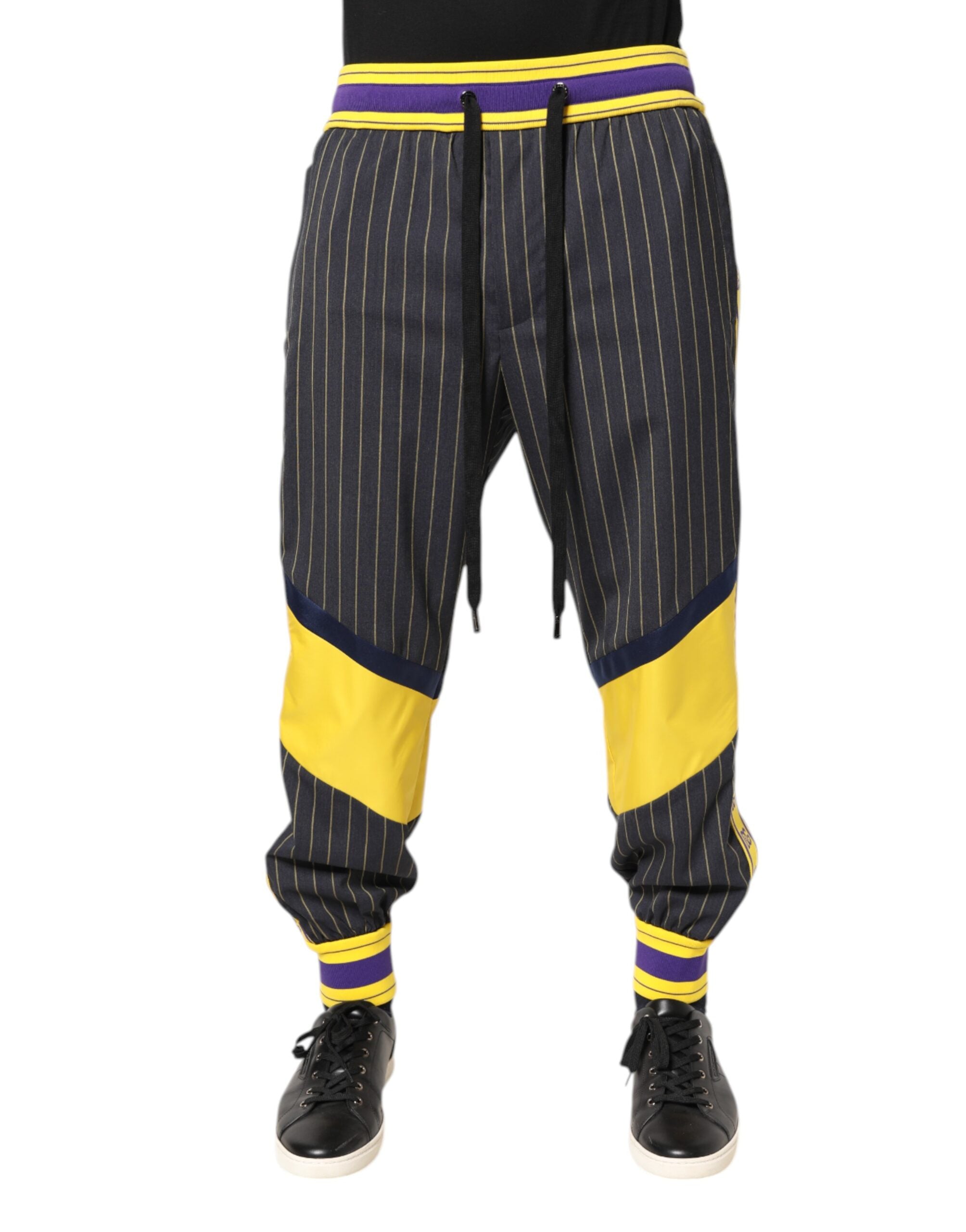 Dolce &amp; Gabbana Pantaloni jogger din bumbac multicolor pentru bărbați