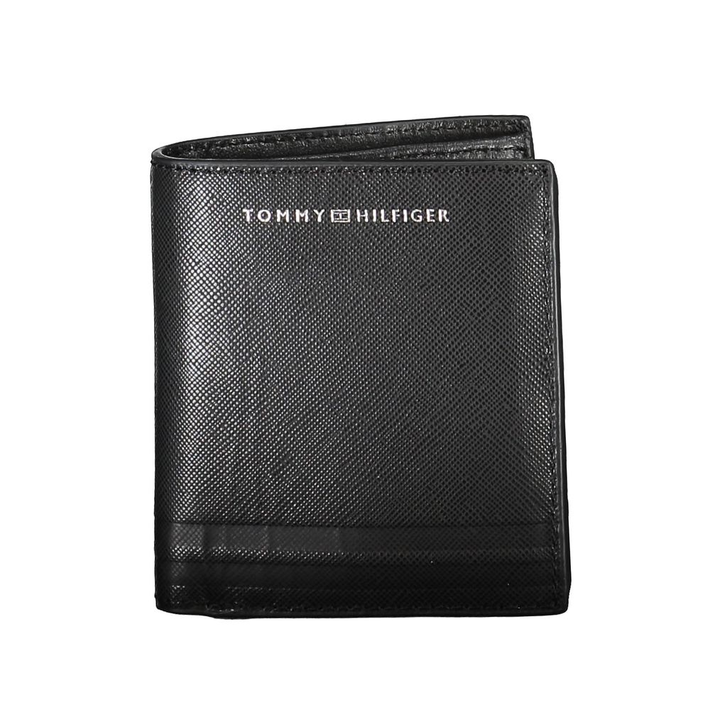 Tommy Hilfiger – Schwarze Lederbrieftasche für Herren