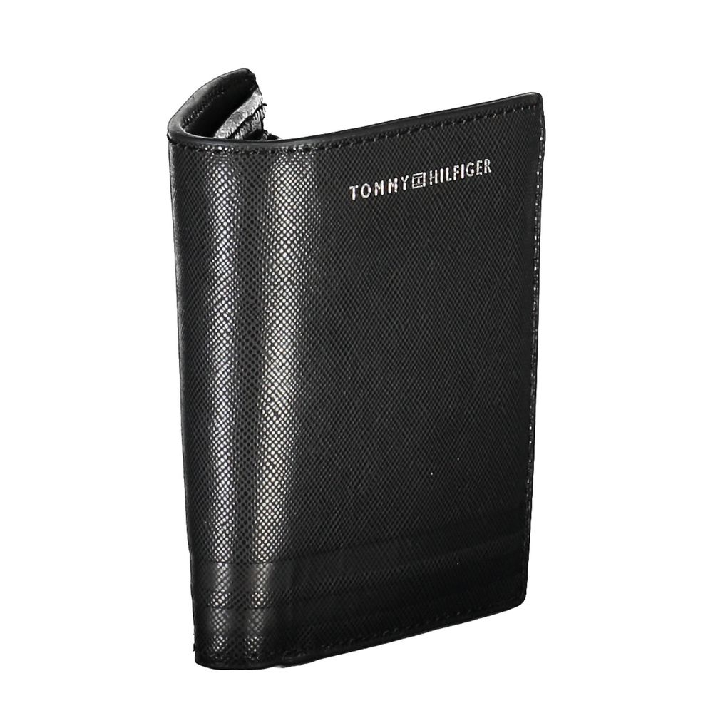 Tommy Hilfiger – Schwarze Lederbrieftasche für Herren