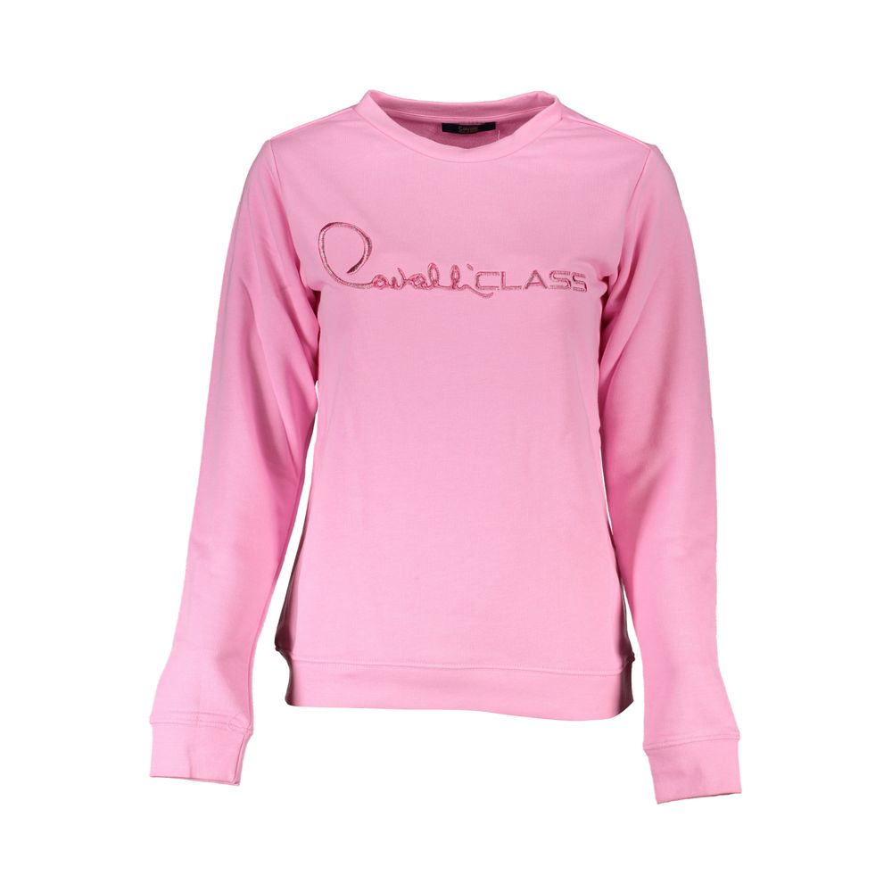 Rosa Baumwollpullover von Cavalli Class