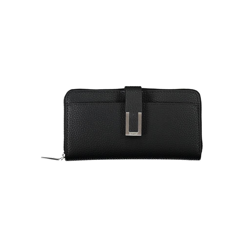 Portofel Calvin Klein negru din poliester pentru femei